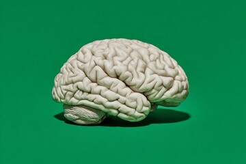 Aufkleber - Realistic brain model displayed on a green background for educational purposes in a science classroom
