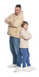 © New Africa - Father with his son on white background