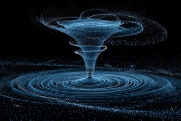 Poster - Beautiful swirling vortex of particles creating mesmerizing patterns in a dark cosmic background