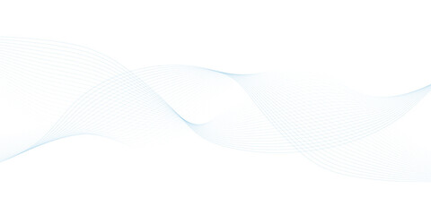 Abstract blue line wave background. Technology abstract lines on white background. Undulate Grey Wave Swirl, frequency sound wave, twisted curve lines with blend effect.