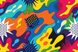 © Damini - pop art background abstract vector colorful pattern wallpaper art Abstract Hand Drawing Spray Paint Brush