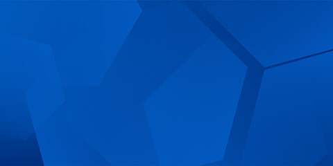 Wall Mural - modern abstract blue background with glowing geometric lines. blue gradient hexagon shape design. fu
