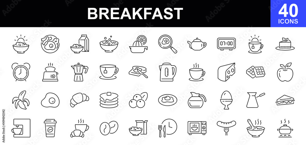 Breakfast Java Icon Breakfast icon set. Contains such icons as egg and bacon, coffee ...