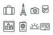 © Влада Яковенко - Travel and tourism line icons set – outline, trip, adventure symbols