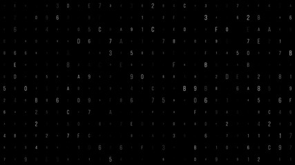 Complex Digital Patterns of Code Symbols on Dark Background in Abstract Display