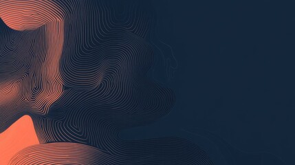 Abstract design with layered lines and muted colors.