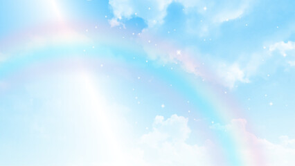 Aufkleber - The vast blue sky and clouds sky. Blue rainbow sky background.