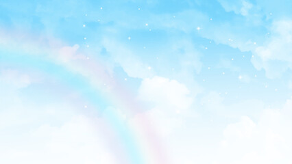 Aufkleber - Blue rainbow sky background.