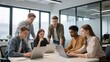 © Muhammad Shoaib - middle-aged businesspeople,corporate office,group meeting,team collaboration,professional setting,business people,coworkers,working together,laptop,modern interior,conference table