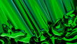© Connect Images - Shiny metallic green abstract waves with a smooth flowing design. Illustration, Blender 3D rendering