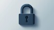 © Texture BG - Minimalist Padlock Illustration: Digital Security Lock Icon with Subtle Shadow