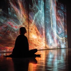 Digital tapestry technology for interactive real-time art displays using projection mapping, sensor integration, motion response, immersive experiences, creative AI tools