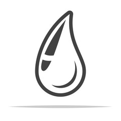 Wall Mural - single water drop outline icon transparent vector isolated