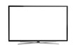 © POSMGUYS - Realistic TV screen. Realistic illustration of black TV with stand and blank transparent isolated. Front shot of plasma tv screen.