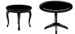 © Mark - This modern illustration depicts a rounded wooden table as part of a Western Gothic home decor