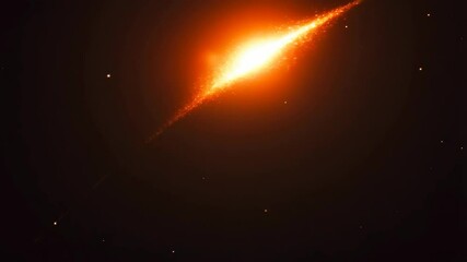 Wall Mural - Bright orange nebula with core light against the blackness of outer space full of distant stars.