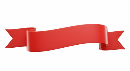 Red Ribbon Banner for Design, Decoration or Special Announcement Use
