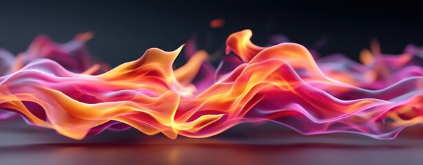 Aufkleber - Abstract Pink and Orange Flame Design Digital Art Background for Creative Projects