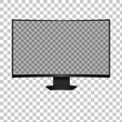 © Pixxellab - Realistic vector illustration of a computer monitor with a black display and a thin frame