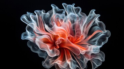 Poster - Colorful ink mixing in water creating abstract shapes against a black background