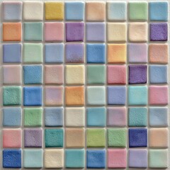 Wall Mural - soft pastel mosaic tile detail with vibrant color variations