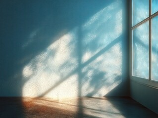 Wall Mural - faint reflections on a studio wall from a glass window