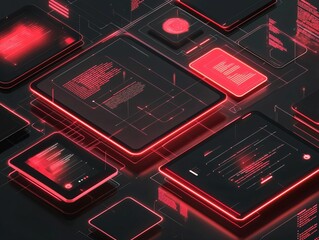 red tech interface