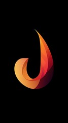 Poster - Abstract letter j logo forming a flaming shape with a modern gradient color scheme