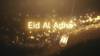 Wall Mural - elegant eid al adha themed background with soft glowing crescent and stars