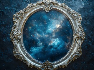 Wall Mural - Enchanting Ethereal Frame with Cosmic Starry Sky