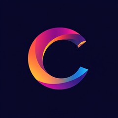Leinwandbilder - Colorful, abstract letter c logo with gradient, suitable for modern businesses seeking a striking visual identity