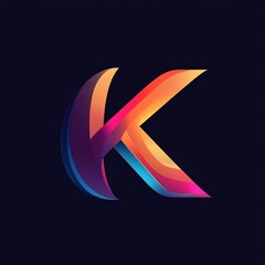 Poster - Vibrant k-shaped graphic symbolizing innovation, technological prowess, digital creativity