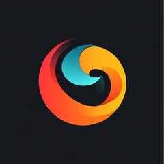 Poster - Gradient-colored circular logo spinning with dynamic energy, representing contemporary brand movement and creativity