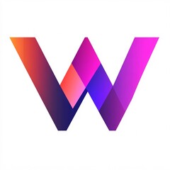 Leinwandbilder - Gradient letter w formed by colorful ribbons, ideal for a modern and innovative company