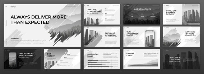 Wall Mural - creative powerpoint presentation template. modern keynote presentation background, brochure cover de