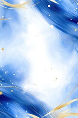 Wall Mural - abstract brushstrokes of blue and gold: a vibrant, artistic display of swirling blue and shimmering 