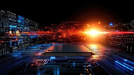 Wall Mural - digital core: technological innovation and the future of computing