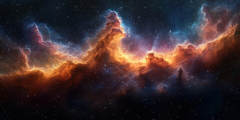 Wall Mural - vibrant cosmic nebula showcasing rich colors and intricate details in deep space