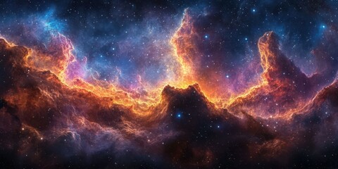 Wall Mural - colorful cosmic clouds in deep space showcasing vibrant colors and intricate formations