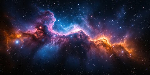 Wall Mural - stunning view of a vibrant nebula in deep space showcasing brilliant colors and cosmic formations