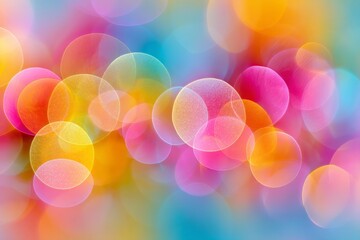 Aufkleber - Colorful bokeh background created with soft focus lights in vibrant hues of pink, yellow, blue, and orange