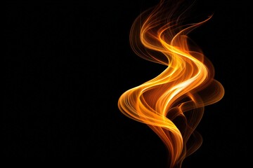 Fototapete - Abstract representation of orange flames dancing in a dark environment
