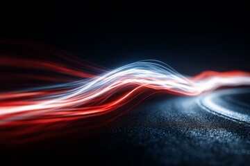 Aufkleber - Vibrant light trails create dynamic patterns on a dark surface at night