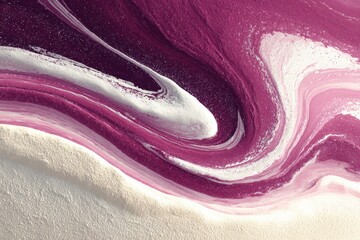 Poster - Swirls of purple and white create a mesmerizing abstract pattern with rich textures and colors