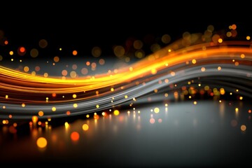 Fototapete - Colorful light trails swirl against a dark background, creating a mesmerizing visual effect of movement and energy