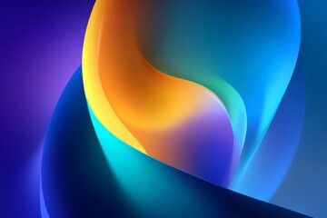 Poster - Colorful abstract swirling shapes create a vibrant and dynamic composition ideal for modern design