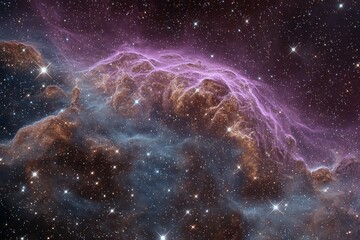 Aufkleber - Stunning view of cosmic nebula with vibrant colors and intricate gas clouds captured from deep space