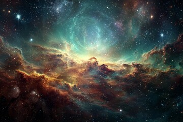 Aufkleber - Stunning cosmic nebula in deep space revealing vibrant colors and celestial wonders