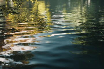 Aufkleber - Sunlight Reflecting on Rippling Water Surface, Evoking Tranquility and Natural Harmony for Wellness Campaigns : Generative AI