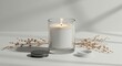 © Moon Guy - A serene candle setup with dried plants, creating a calming atmosphere.